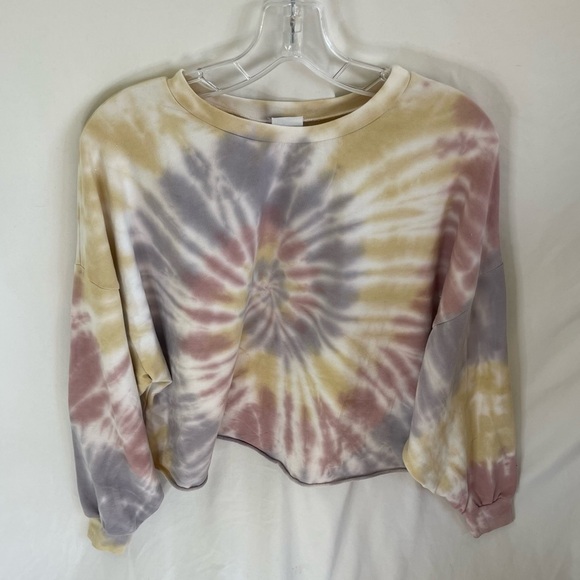X Project Social T Women’s Crop Sweater Tie Dye Pullover Crewneck S - Picture 7 of 15